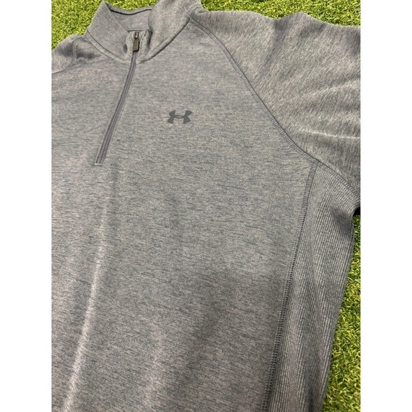 Under Armour Coldgear Storm Sweatshirt Mens‎ 2XL Heather Gray Logo Raglan Sleeve - Picture 8 of 10